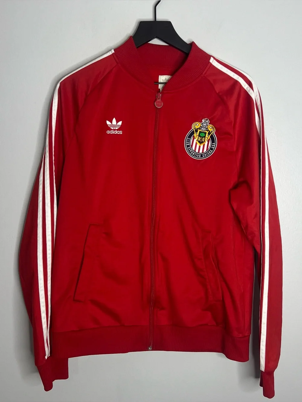 Chivas USA Track Jacket Mens Medium Red Adidas MLS Futbol Soccer